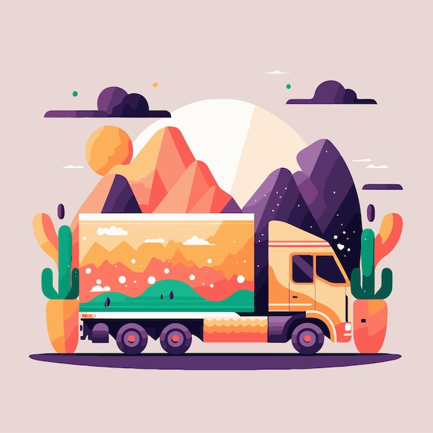 Truck Delivery logo icon Delivery service concept Vector illustration