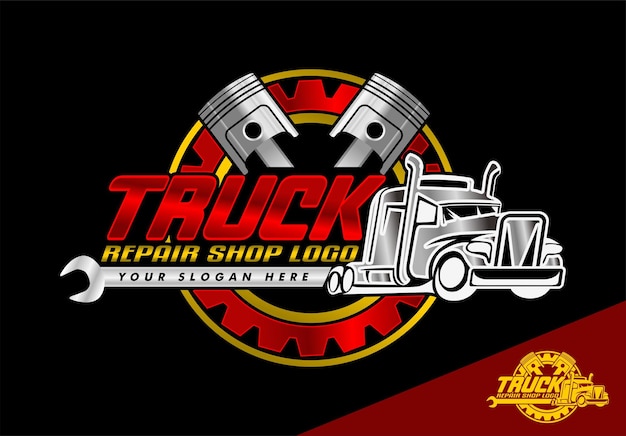 truck diesel repair and service logo template