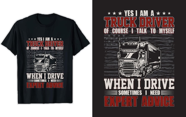 Truck Driver TShirt Design Truck Vector tshirt tshirt graphics American trucker tshirt custom