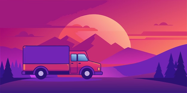 Vector truck icon vector illustration flat design style for graphics