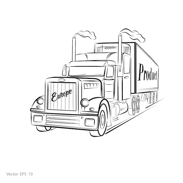 Truck illustration.Delivery of cargo by truck .