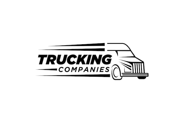 Truck silhouette abstract logo template vector