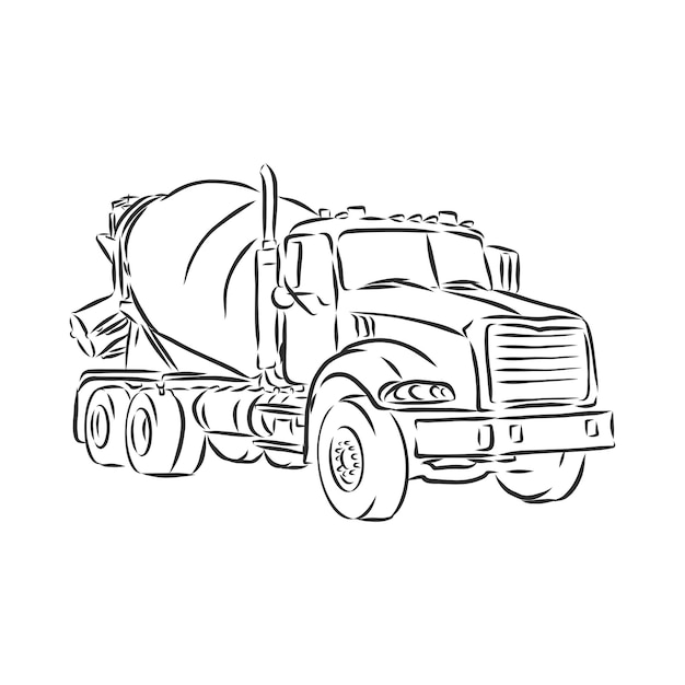 Truck symbol, sketch in simple lines. truck vector sketch illustration