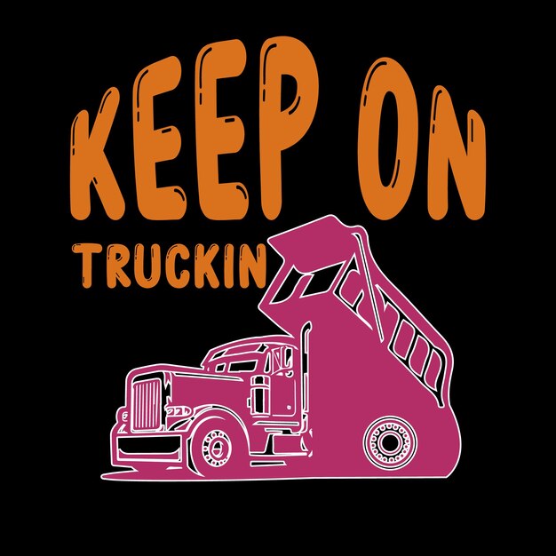 Vector truck t-shirt design