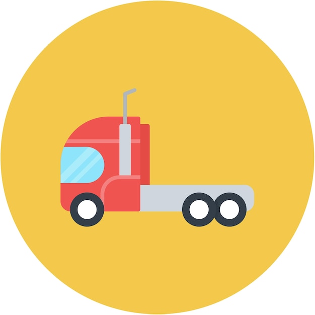 Truck Trailer Vector Illustration Style