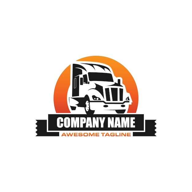 truck transportation logo template