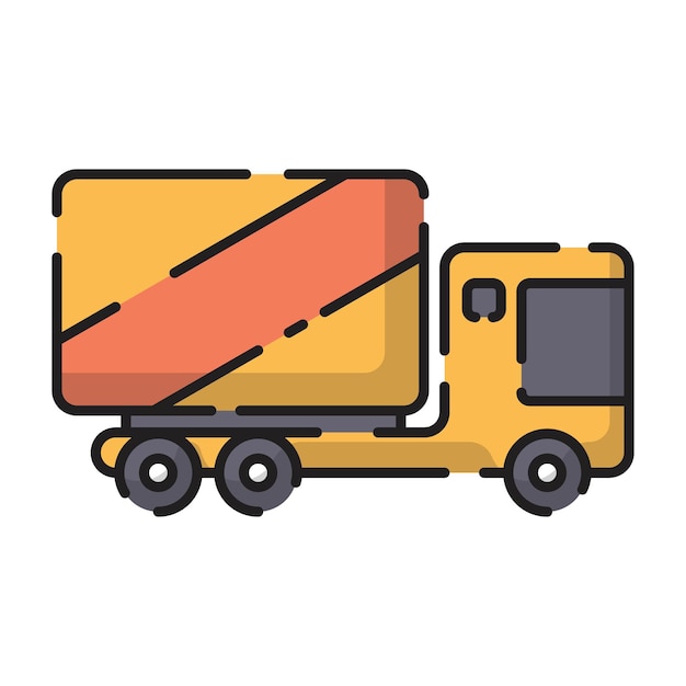 Truck transportation vector flat style cartoon