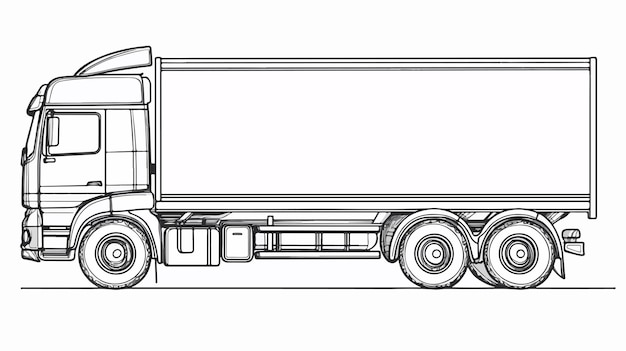 Vector truck transportation vehicle coloring page outline for kids