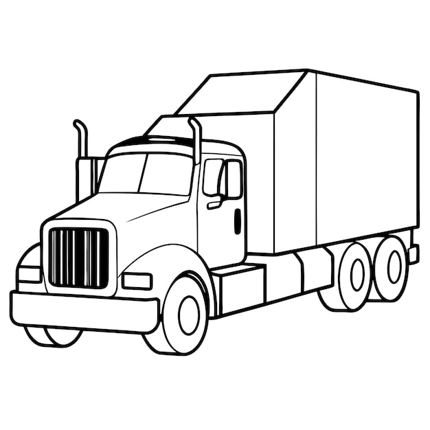 Truck with eighteen wheels Coloring sheets