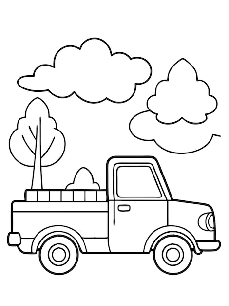 Vector a truck with a tree on the top and the word  fire  on the side