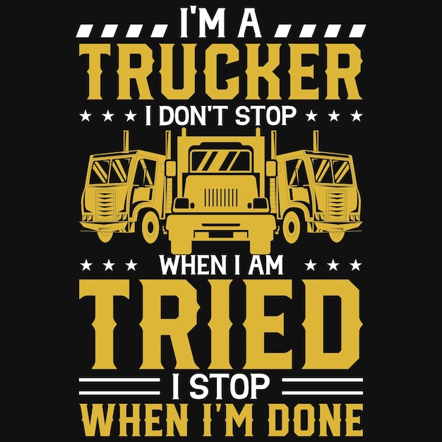 Trucker graphics tshirt design