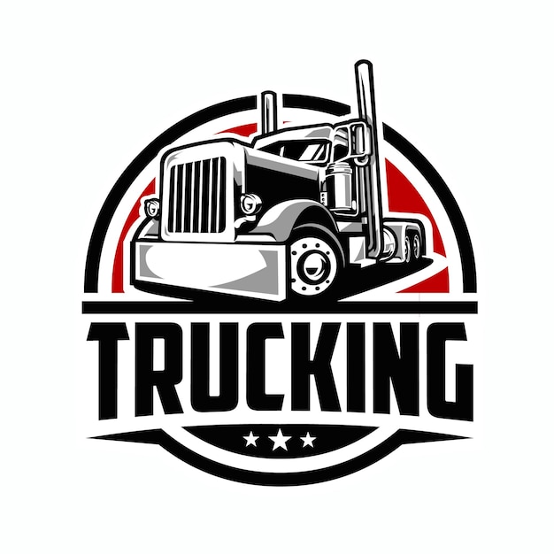 Trucking 18 wheeler company logo vector illustration. Best for trucking and freight related logo