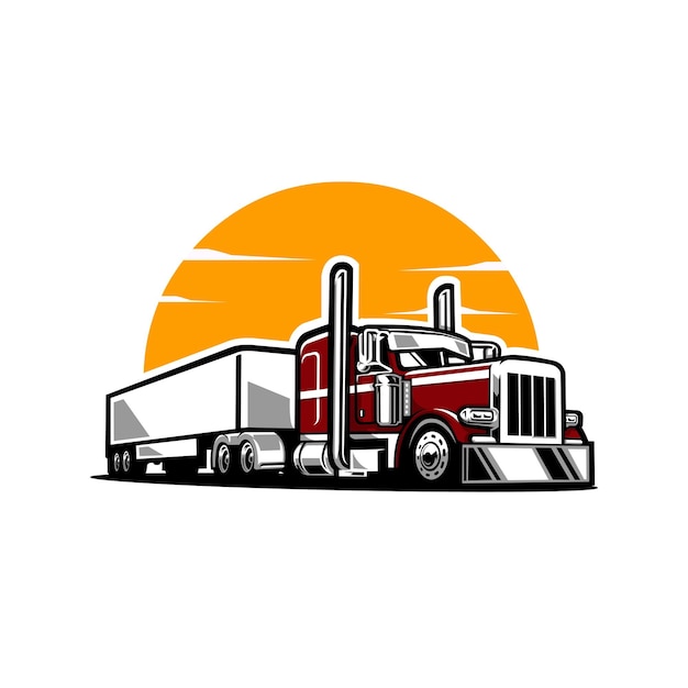 Trucking 18 wheeler tractor vector illustration isolated