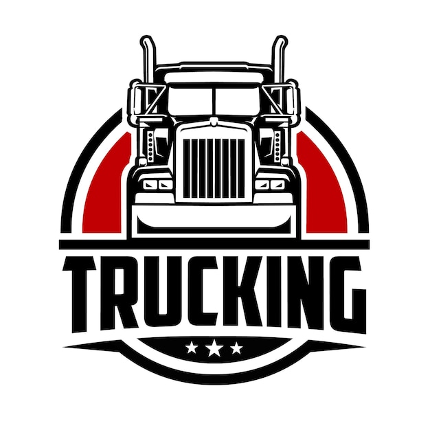 Trucking company circle emblem logo. Best for trucking and freight related industry