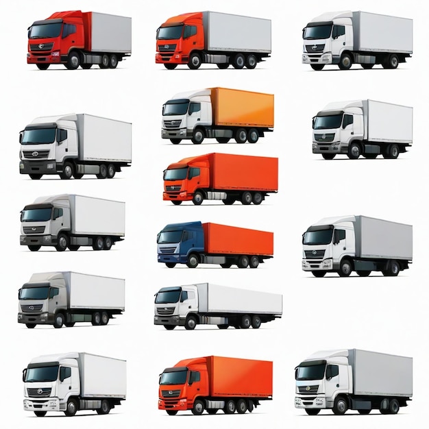 Vector trucks vector set white background isolated a high qualit