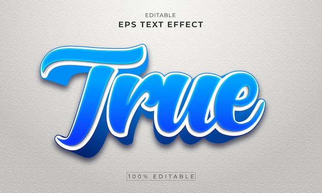 True editable 3d text effect premium vector