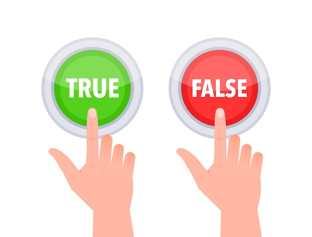 True false button sign Check mark and cross