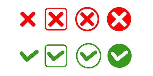 true false icon, for yes no questions, correct and incorrect