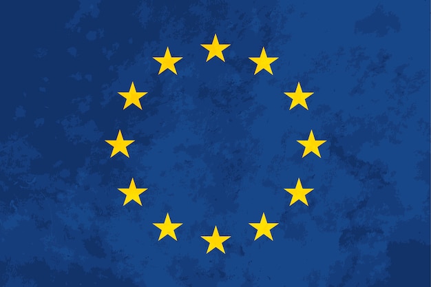 Vector true proportions european union flag with texture