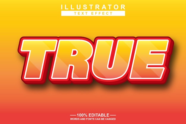 true text effect 3d editable