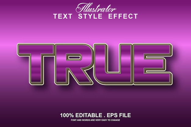 true text effect editable