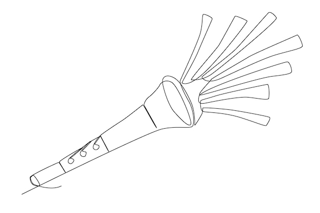 Trumpet music party instrument one line art