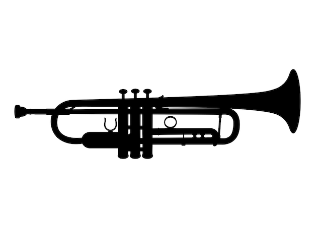 Trumpet Silhouette, cornet, Horn Brass musical instrument Vector