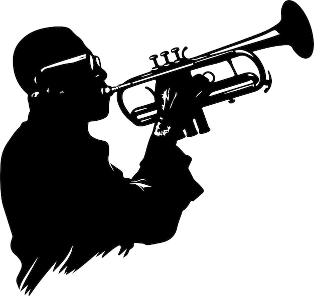 Trumpet silhouette vector art illustration