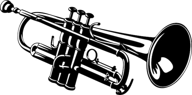 Trumpet silhouette vector art illustration