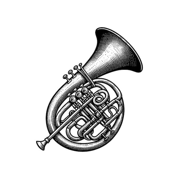 a trumpet with the word the word on it