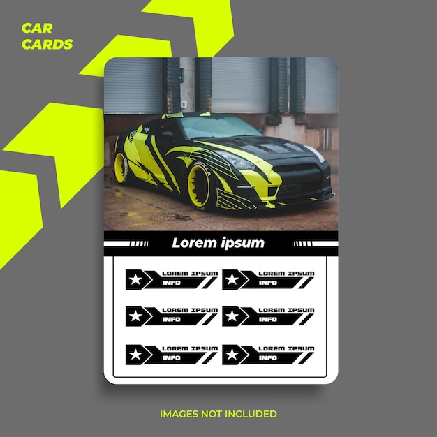 Trumps sports cars card design vector