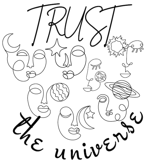 Trust the universe inspirational universe quote design