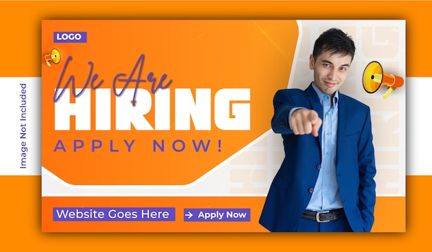 Vector trusted agency hiring banner design