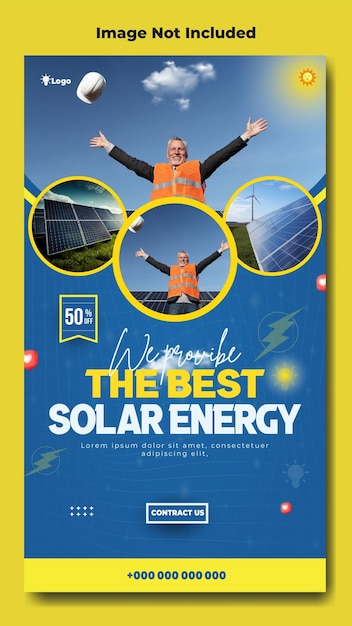 Vector trusted solar energy instagram story template design