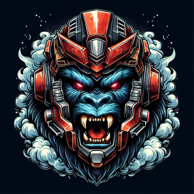 tshirt artwork ape warrior