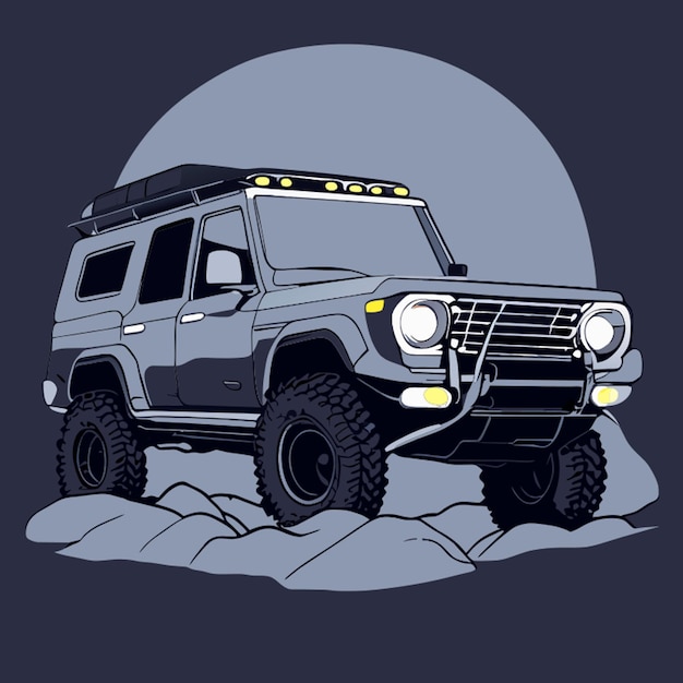 Vector a tshirt design a 4 x 4 new hilux car minimalistic ink drawing style realistic illustration