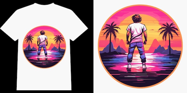 Vector tshirt design and mockup with eps file ai generated