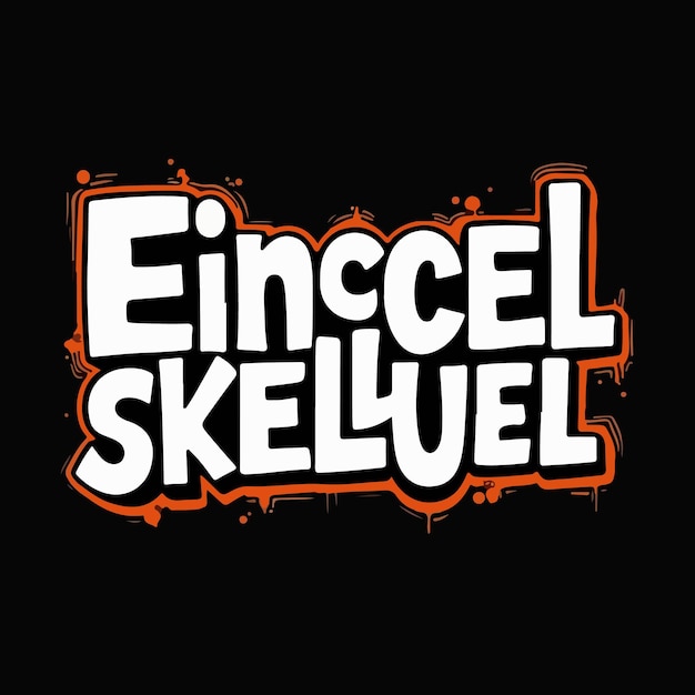 Vector a tshirt design that says einccel skelluel