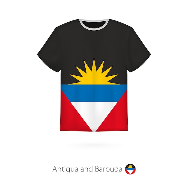 Tshirt design with flag of Antigua and Barbuda Tshirt vector template