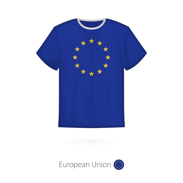 Tshirt design with flag of European Union Tshirt vector template