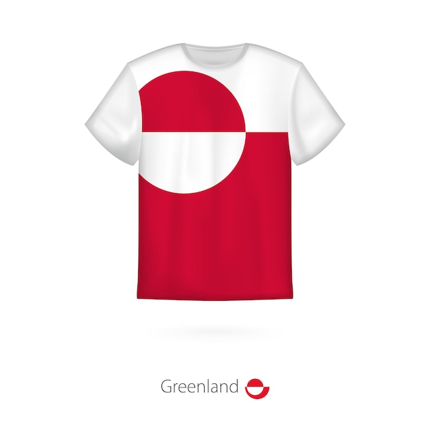 Tshirt design with flag of Greenland Tshirt vector template