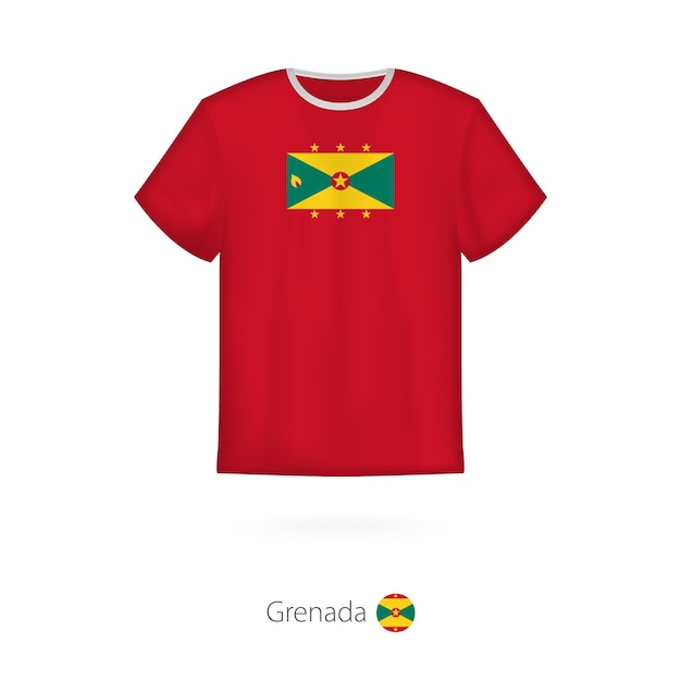 Tshirt design with flag of Grenada Tshirt vector template