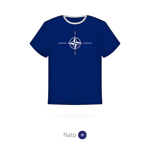 Tshirt design with flag of Nato Tshirt vector template