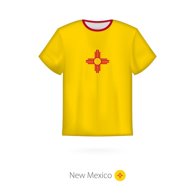 Tshirt design with flag of New Mexico US state Tshirt vector template