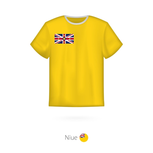 Tshirt design with flag of Niue Tshirt vector template