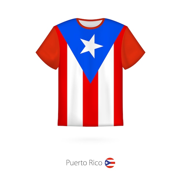 Tshirt design with flag of Puerto Rico Tshirt vector template