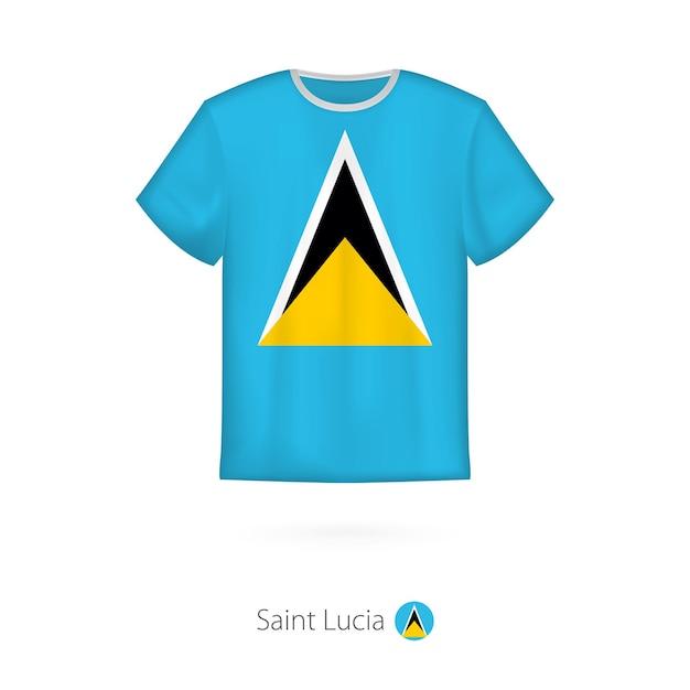 Tshirt design with flag of Saint Lucia Tshirt vector template