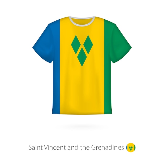 Tshirt design with flag of Saint Vincent and the Grenadines Tshirt vector template