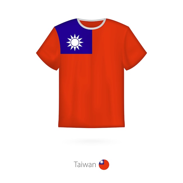 Tshirt design with flag of Taiwan Tshirt vector template