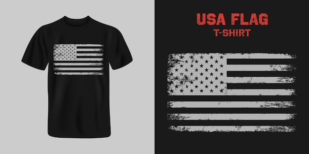 Tshirt design with grunge usa flag